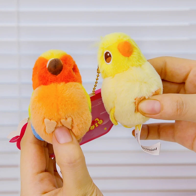 ふわふわ セキセイインコ カップル ぬいぐるみキーホルダー