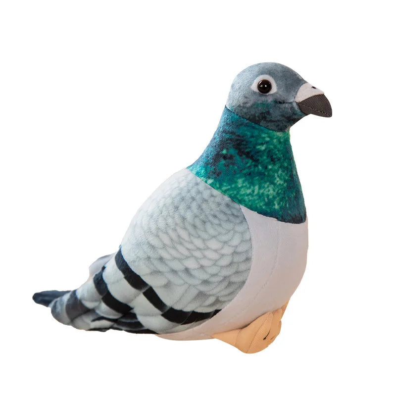 グレーのリアルな鳩のぬいぐるみ ふわふわ