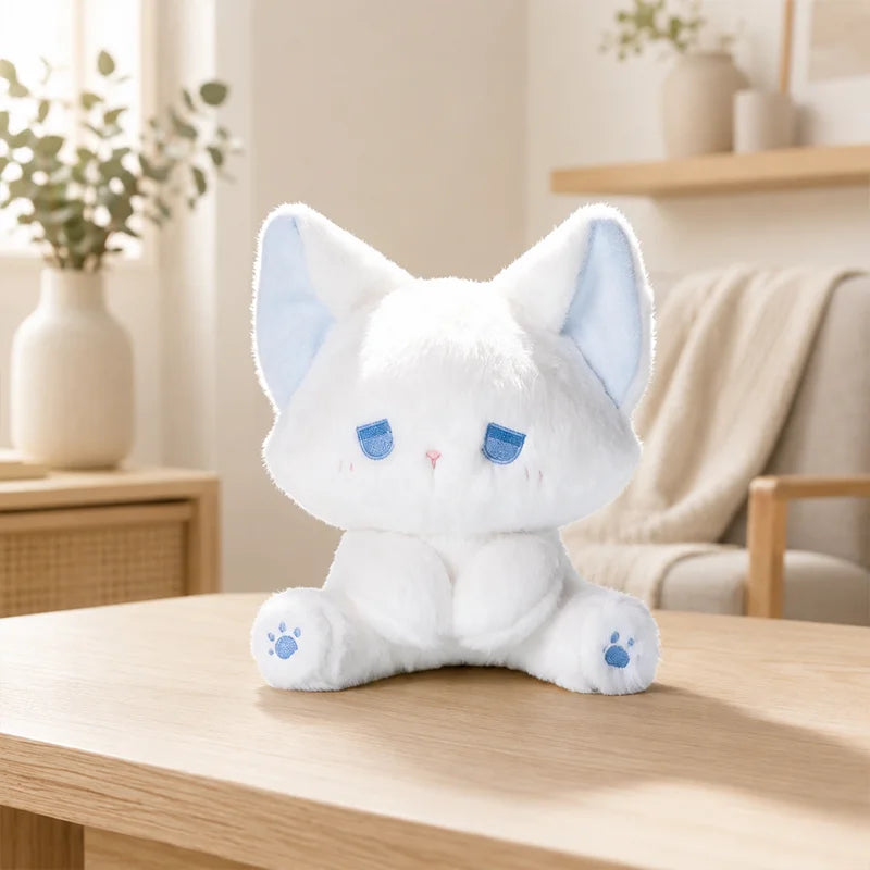 15cm Cute Silly Fox Doll with High Appearance Plush Toy Cartoon Sitting Posture Doll White Black Body with Different Color Ear