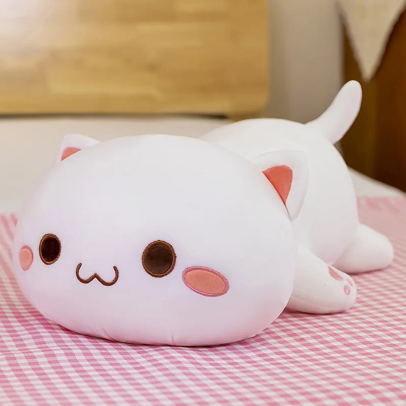 Kawaii Lying Cat Plush Toys Stuffed Cute Cat Doll Lovely Animal Pillow Soft Cartoon Cushion Kids Birthday Gifts Bedroom Decor
