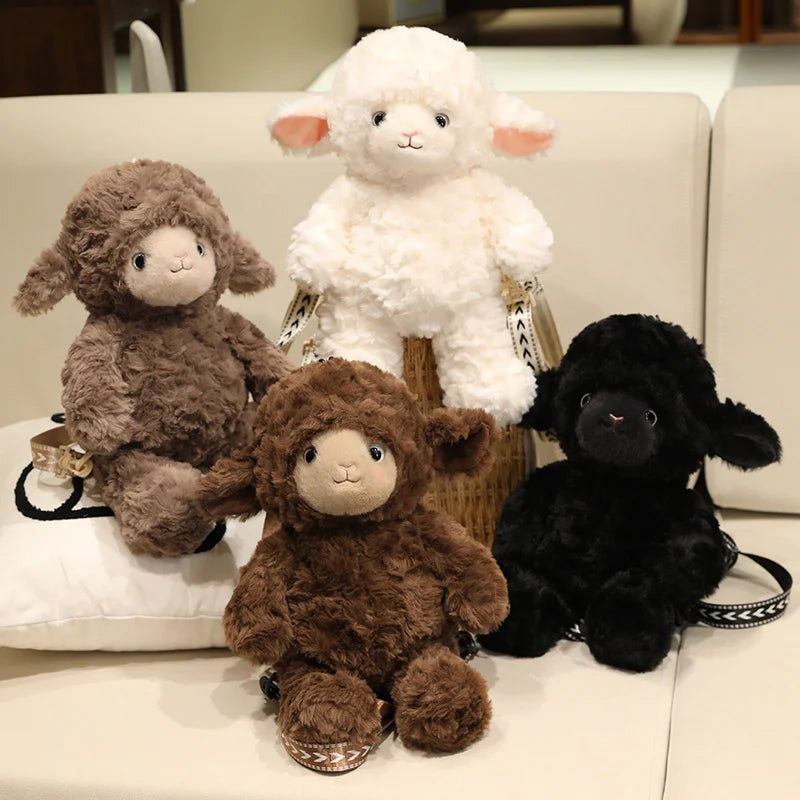 40CM Plush Sheep Animal Backpack Stuffed Toy Cute Soft Lamb Shoulder Bag Plushie For Kids Girls Birthday Gift