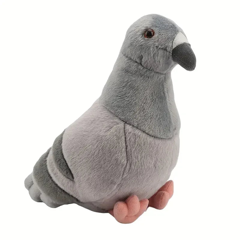 グレーのリアルな鳩のぬいぐるみ ふわふわ