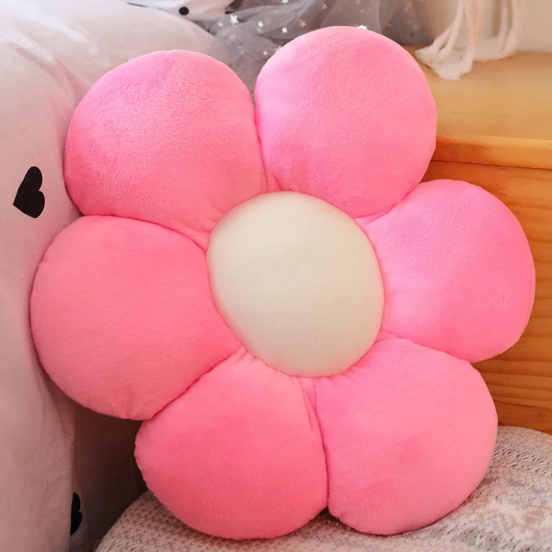 ふわふわ タイダイ柄 花形クッション