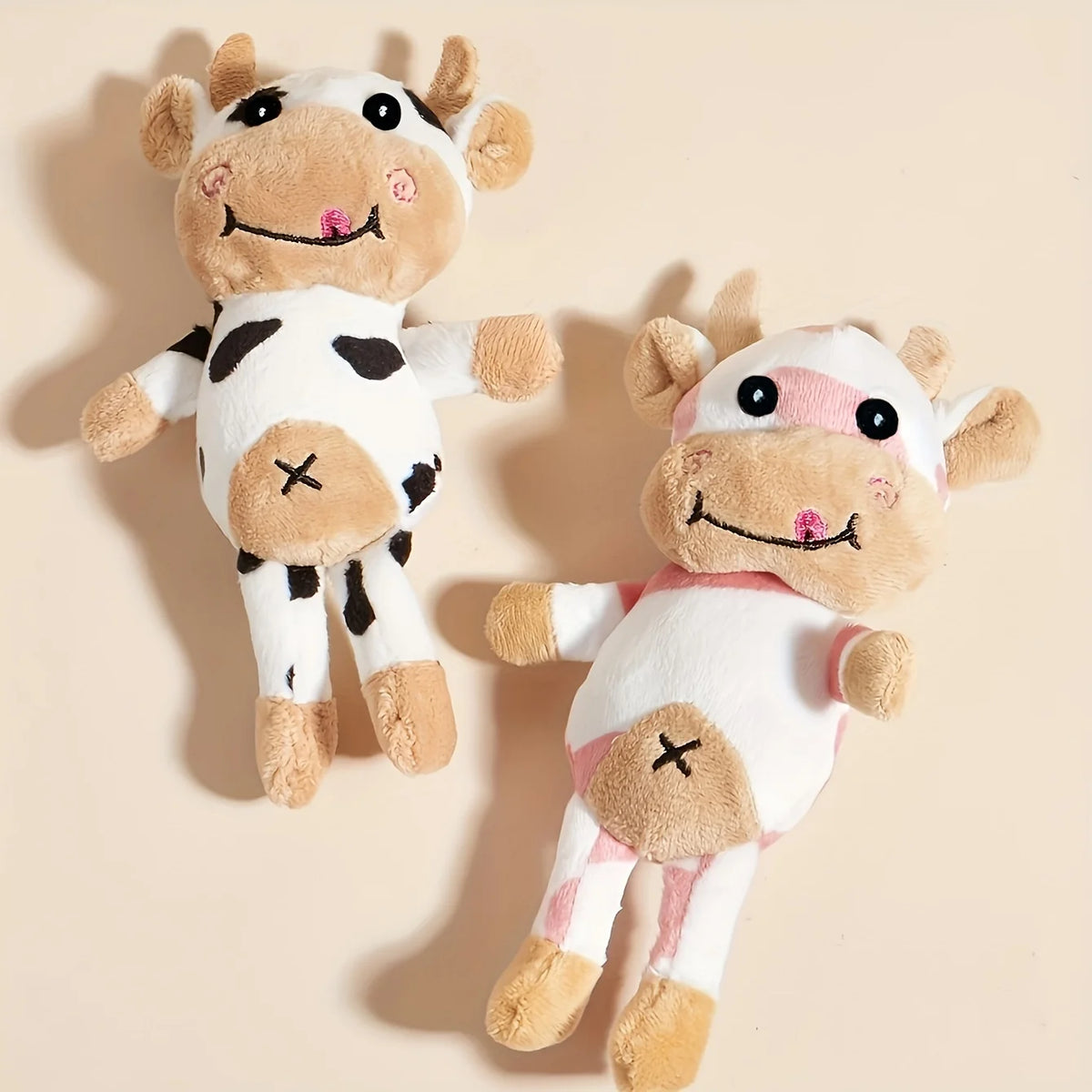 15cm Cute Milk Cow Plush Toy Animal Stuffed Doll Keyring Festival Birthday Gift Kawaii Decor Plush Keychain Toys for Boys Girls