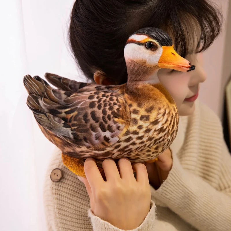 リアルなアヒルのつがいぬいぐるみ オシドリと野鳥