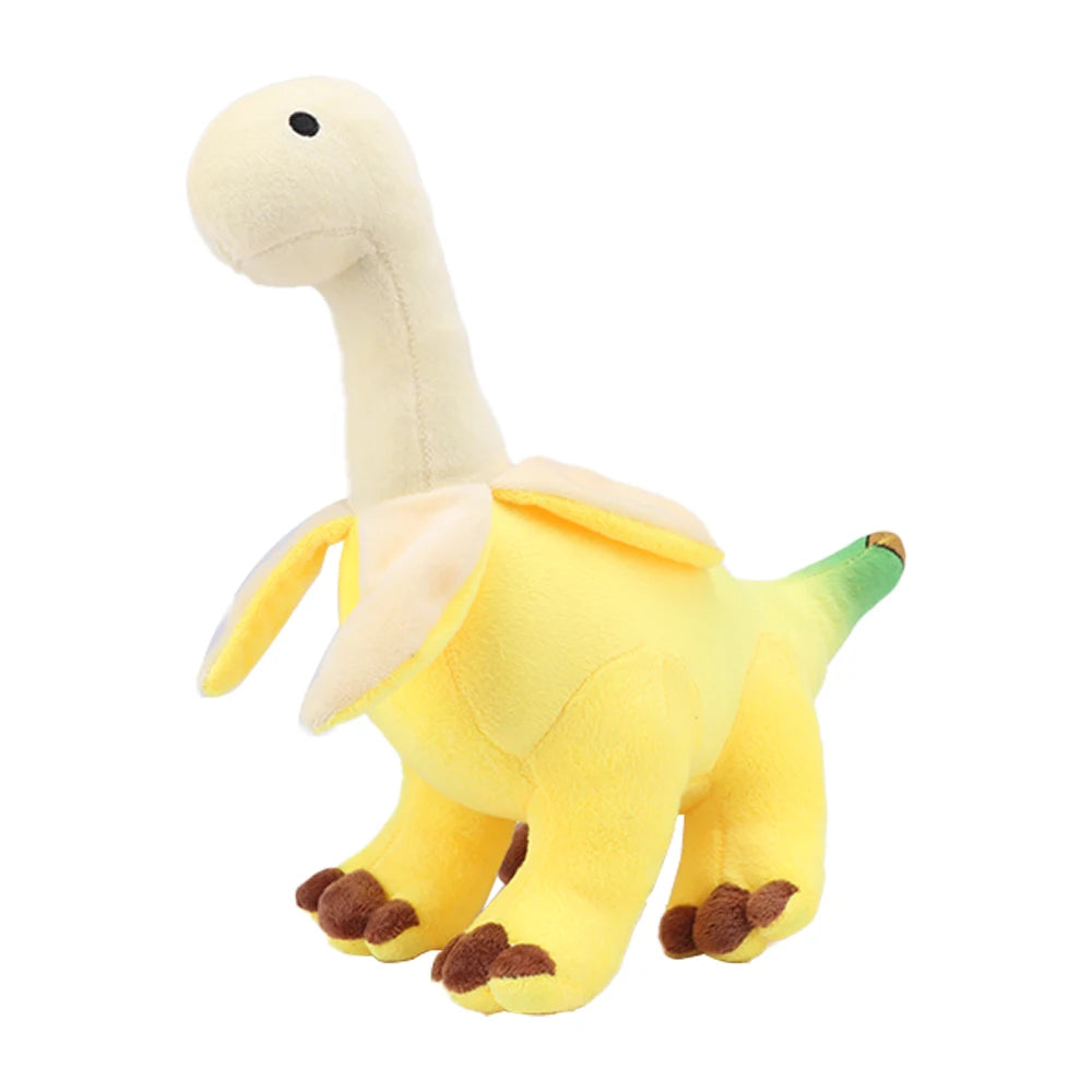 28cm Cute Peeled Banana Brontosaurus Plush Toy Soft Stuffed Dragon Animal Peeled Banana Brontosaurus Toy for Kids Birthday Gift
