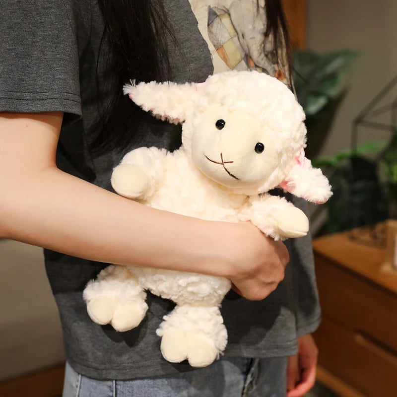 Cute Soft White Sheep Plush Toys Soft Lamb Plushie Dolls Stuffed Sheep Sleeping Toys Birthday Gifts for Kids Home Decor