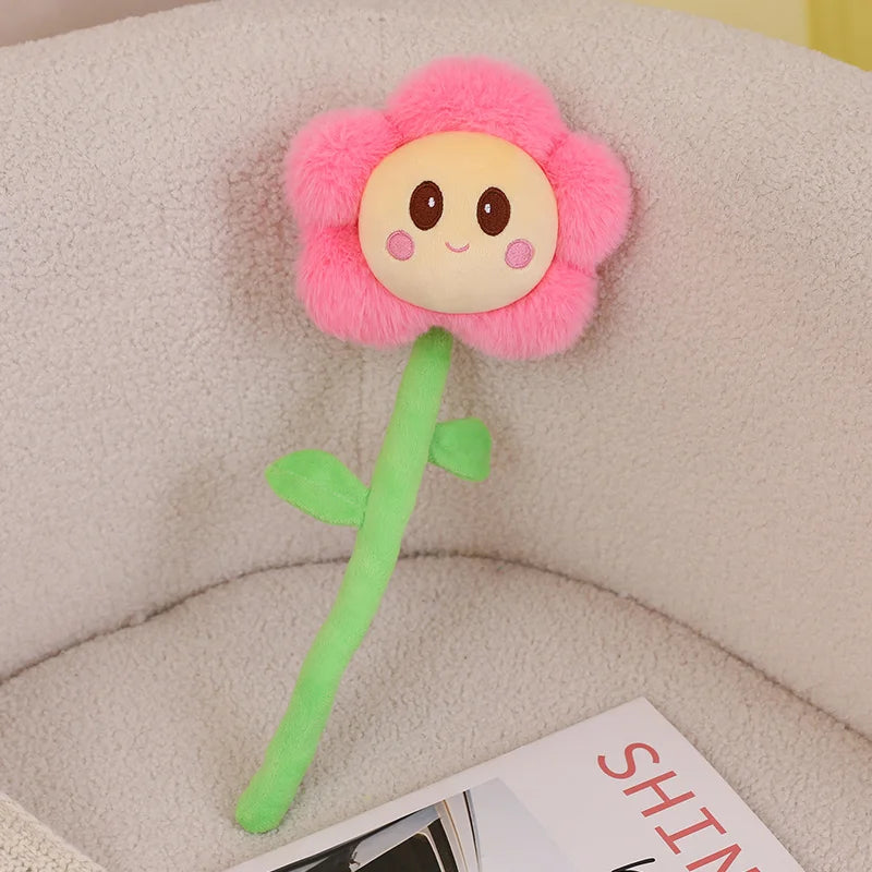 ふわふわ 茎付き カラフル お花 ぬいぐるみ