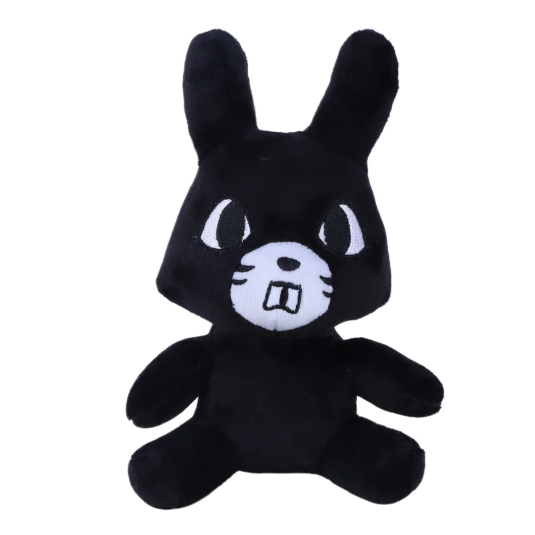 大きな瞳と前歯が可愛い 黒うさぎ キャラクターぬいぐるみ