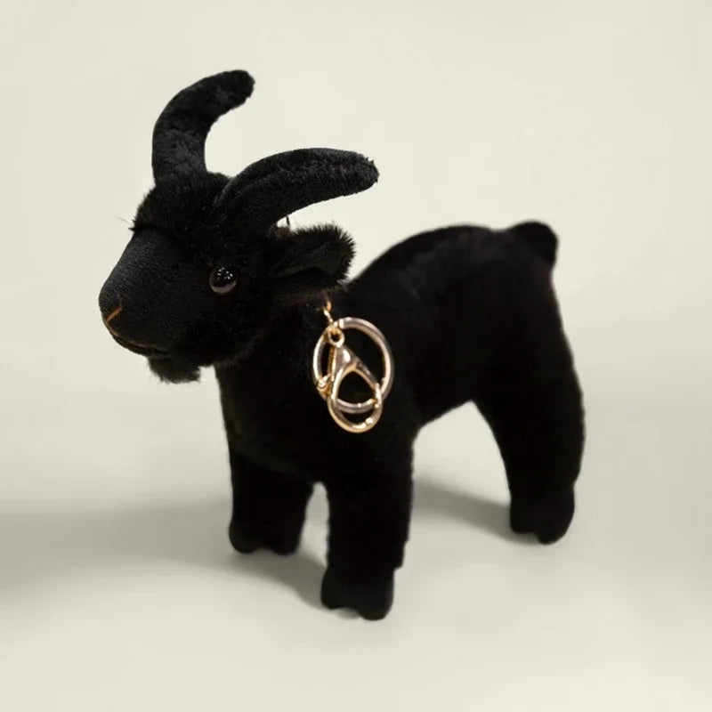 かわいいもこもこ羊ぬいぐるみキーホルダー 白黒セット