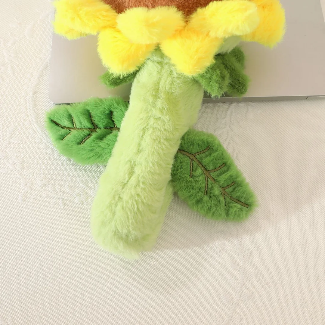 かわいい顔のふわふわひまわり鉢植えぬいぐるみ