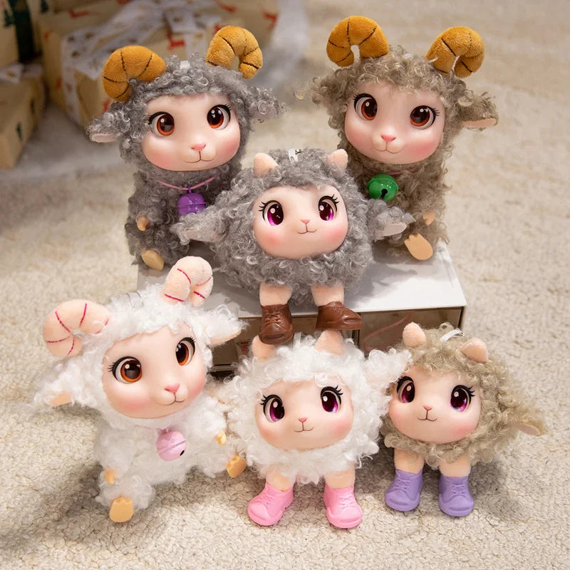 ぽっちゃり くりくり目 の もこもこ ひつじ ぬいぐるみ