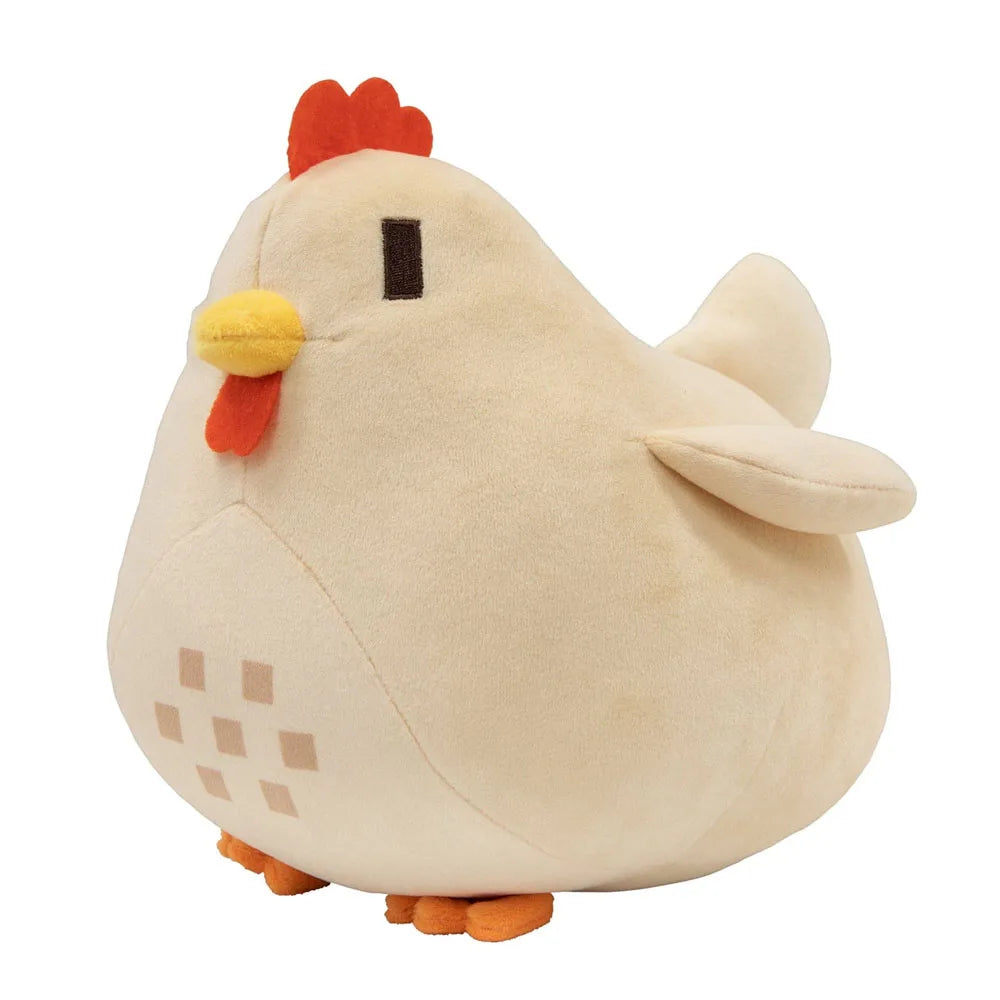 ふわふわ ぷっくり丸い ピクセル柄 ニワトリ ぬいぐるみ
