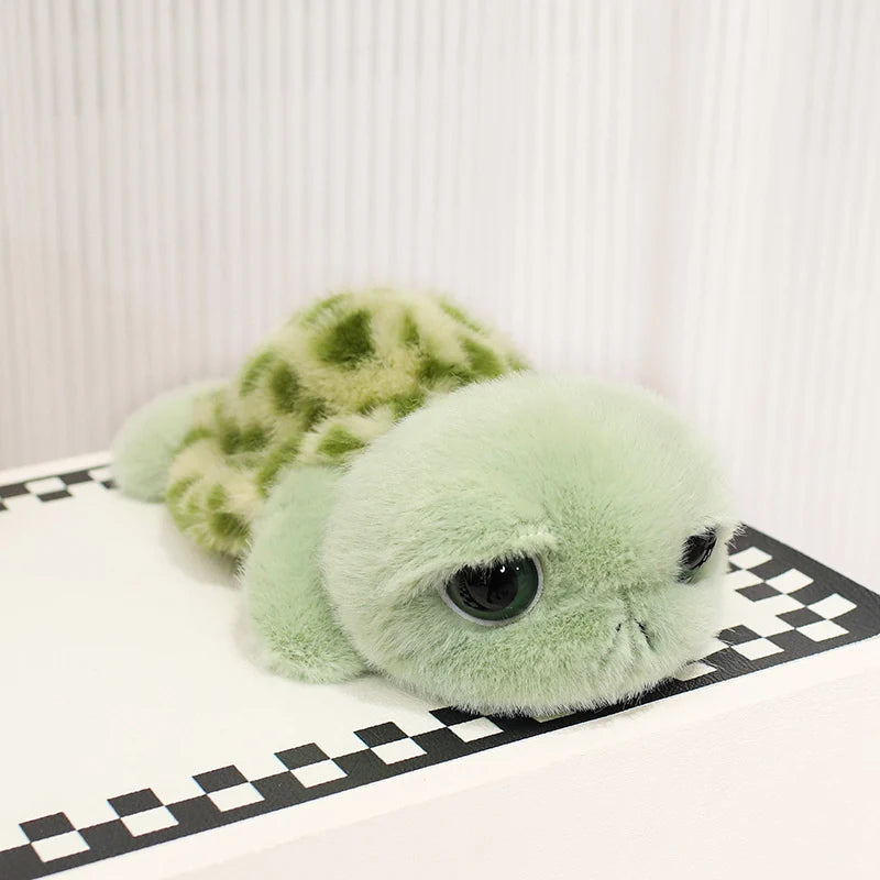 ふわふわ ミントグリーン 大きな瞳の亀 ぬいぐるみ