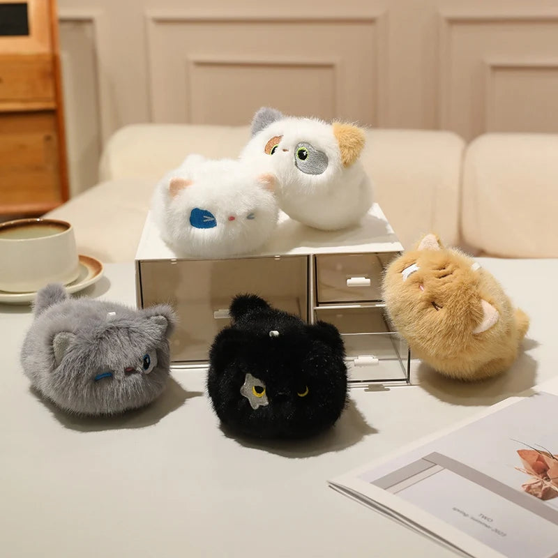かわいい猫の顔 ふわふわぬいぐるみ ポーチ