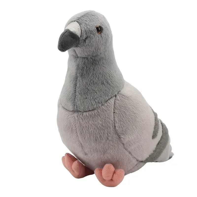 グレーのリアルな鳩のぬいぐるみ ふわふわ