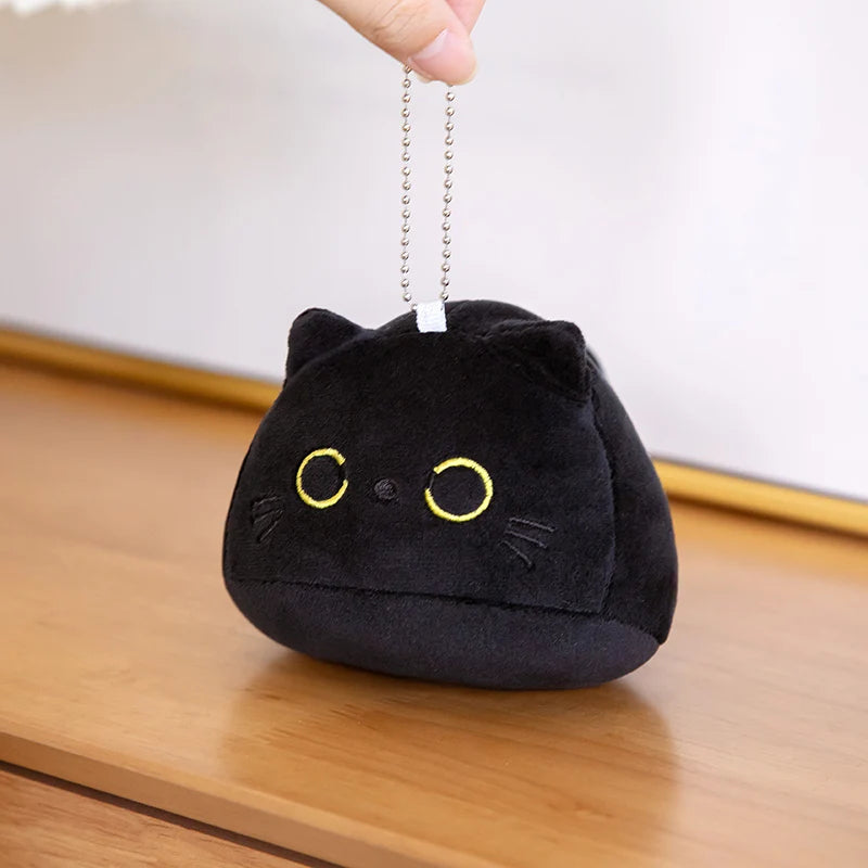 まんまる黒猫 黄色い目 ふわふわ 抱き枕