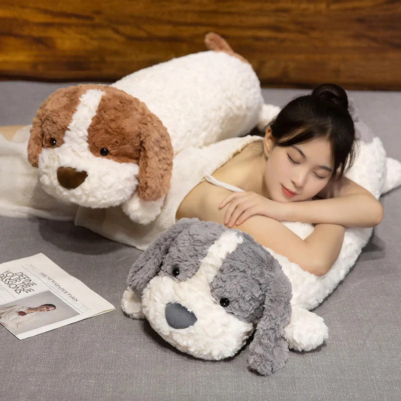 Cute Giant Dog Plush Pillow, Super Soft Lying Down Stuffed Animal for Cuddling & Sleep, Adorable Cuddle Toy & Home Decor