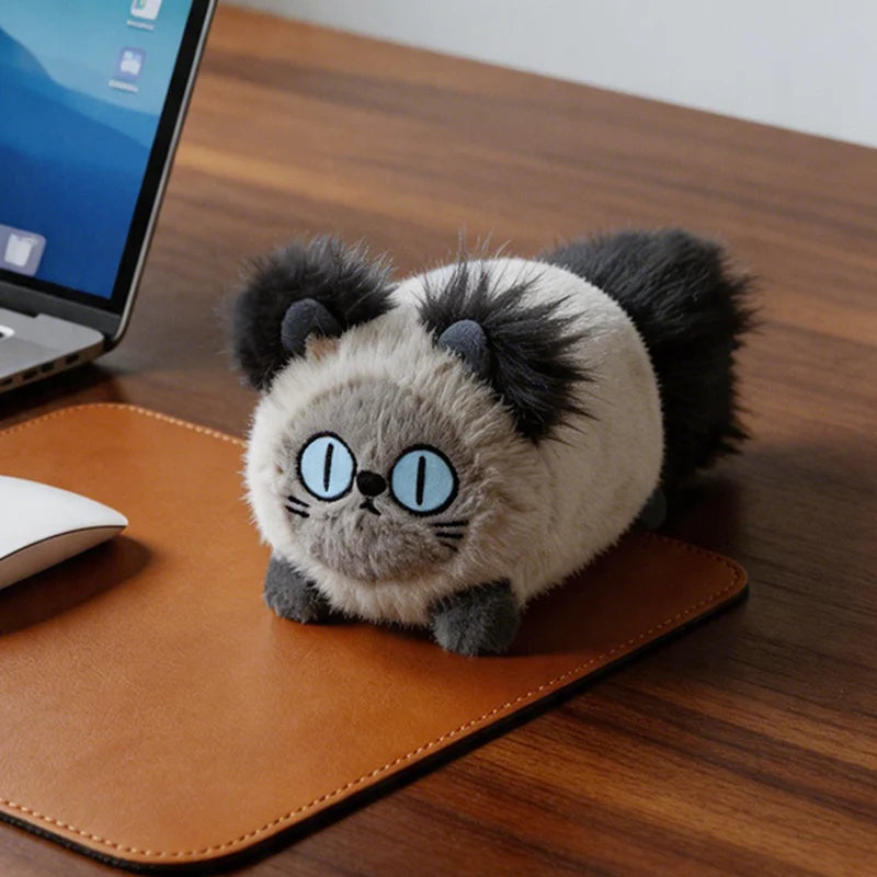 ふわふわ シャム猫風 青い瞳のぬいぐるみ
