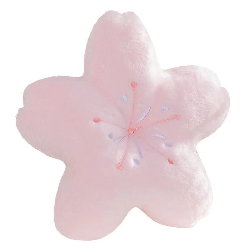 淡いピンクのふわふわ桜型クッション