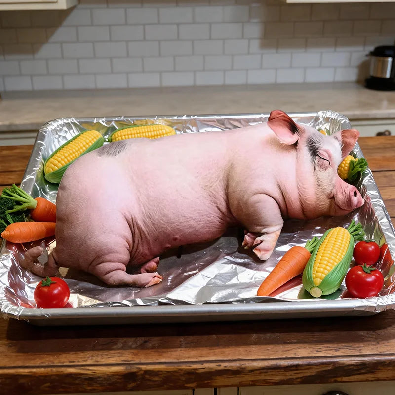 リアルな眠る豚のぬいぐるみクッション