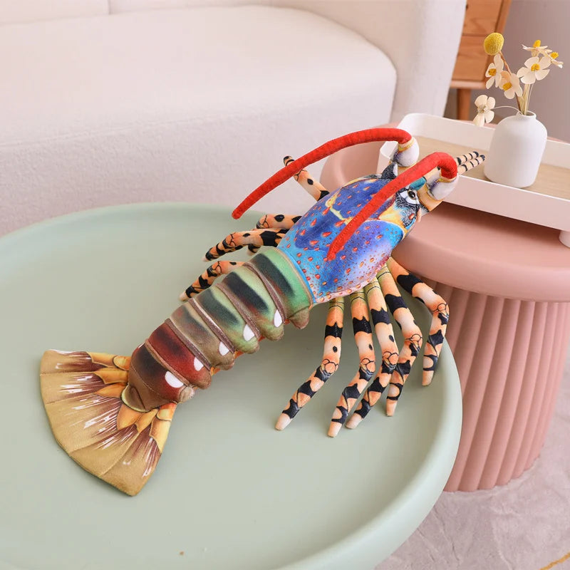Colorful Australia Lobster Plush Toys Stuffed Throw Pillow - Lifelike Lobster Design Creative Home Decor Funny Christmas Gifts