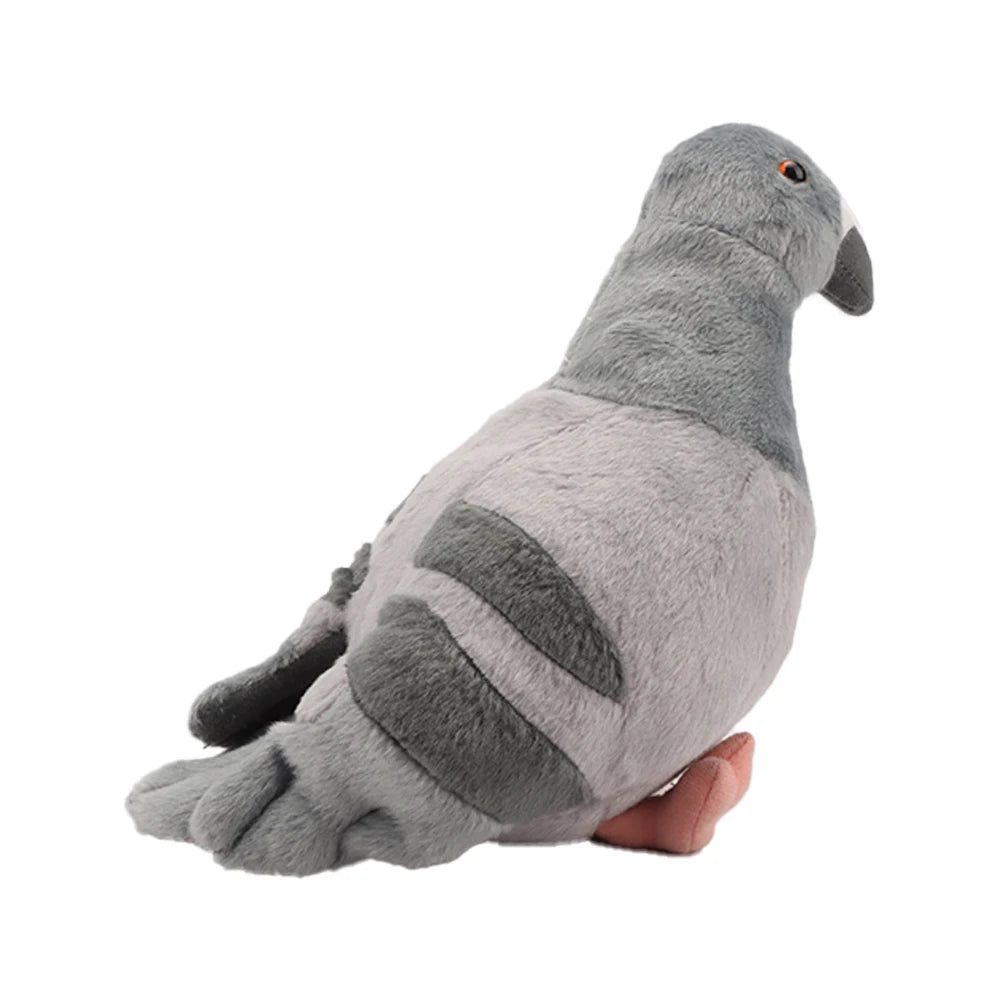 Realistic Pigeon Plush Toys High Quality Soft Lifelike Grey Hill White Pigeons Birds with Eyes Feather Home Decor Birthday Gifts