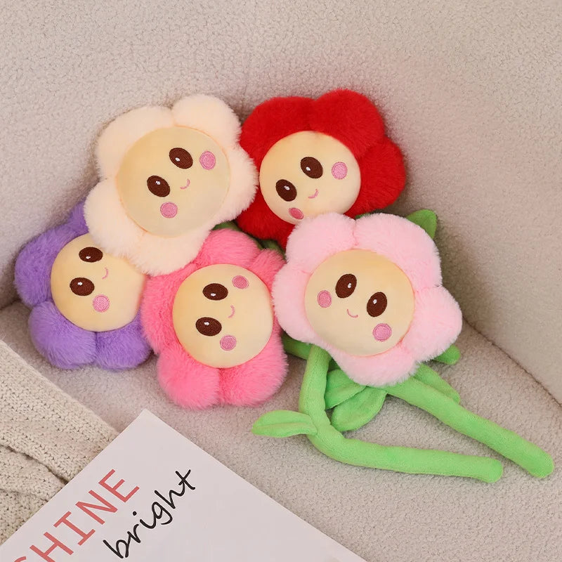 ふわふわ 茎付き カラフル お花 ぬいぐるみ