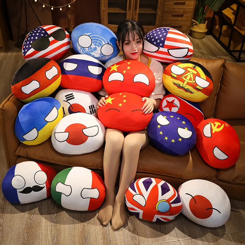ふわふわ 世界の国旗 国ボール ぬいぐるみ