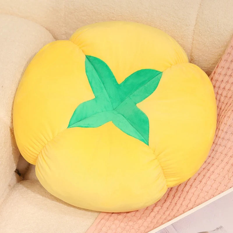25/45cm Thickened Cushion with Tomato-Shaped Pillow Vegetable Mushroom Persimmon Round Cushion Pad for Window Seat Pillows