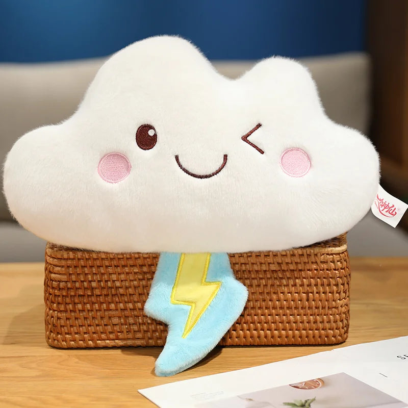 水色の足付き 悲しい顔の白い雲 ふわふわ抱き枕