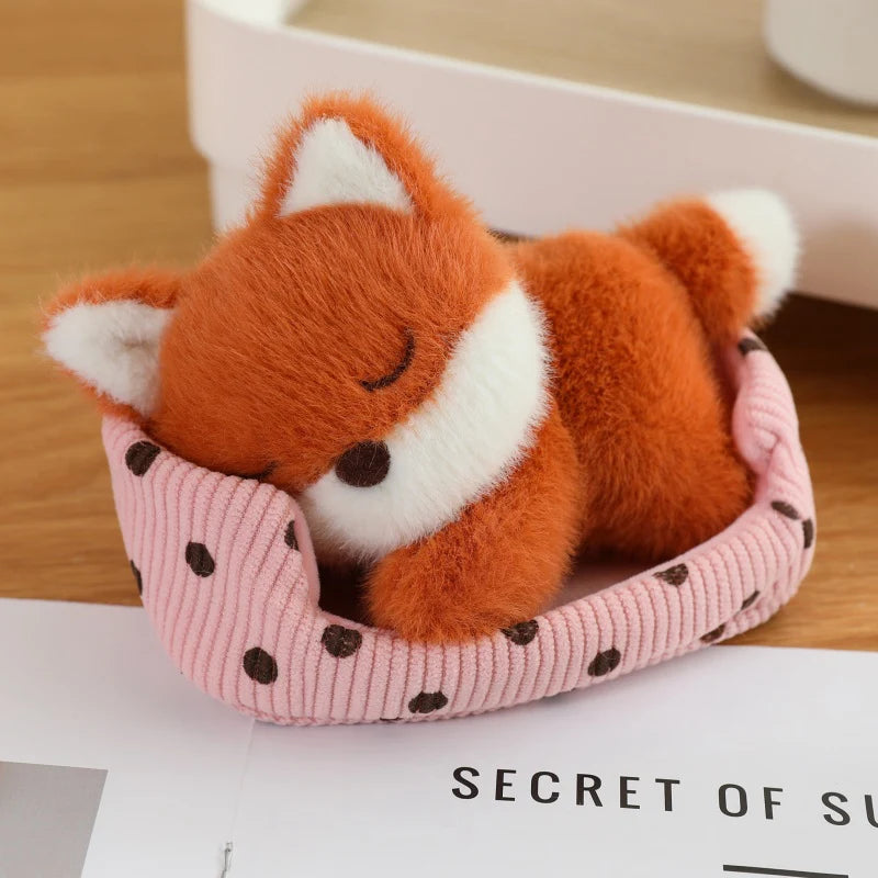 Cute Cartoon Dog, Cat, Fox, Bear, White Rabbit and Pig Plush Toy A Cat Doll Lying in Its Nest Cute Toys for Girl Funny Ornaments