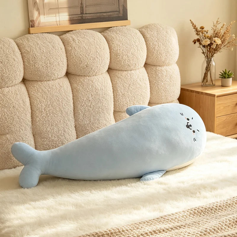 130CM Big Soft Simulation Cute Seal Ice Silk Plush Toys Kawaii Stuffed Lovely Children Animal Pillow for Birthday Gifts