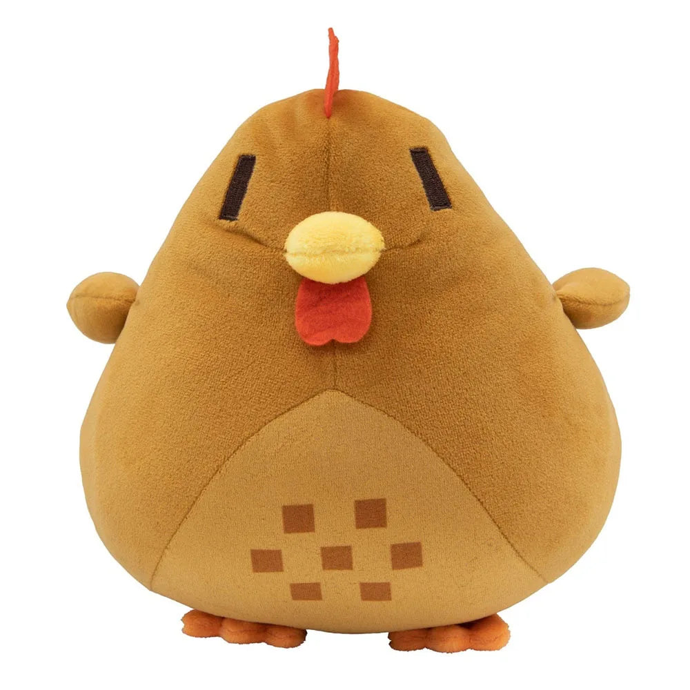ふわふわ ぷっくり丸い ピクセル柄 ニワトリ ぬいぐるみ
