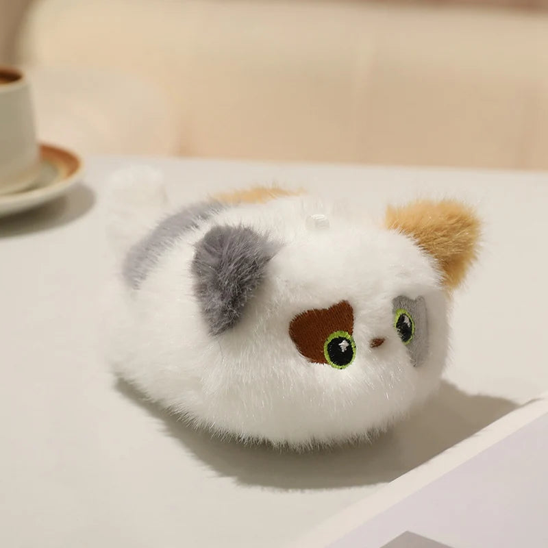 かわいい猫の顔 ふわふわぬいぐるみ ポーチ