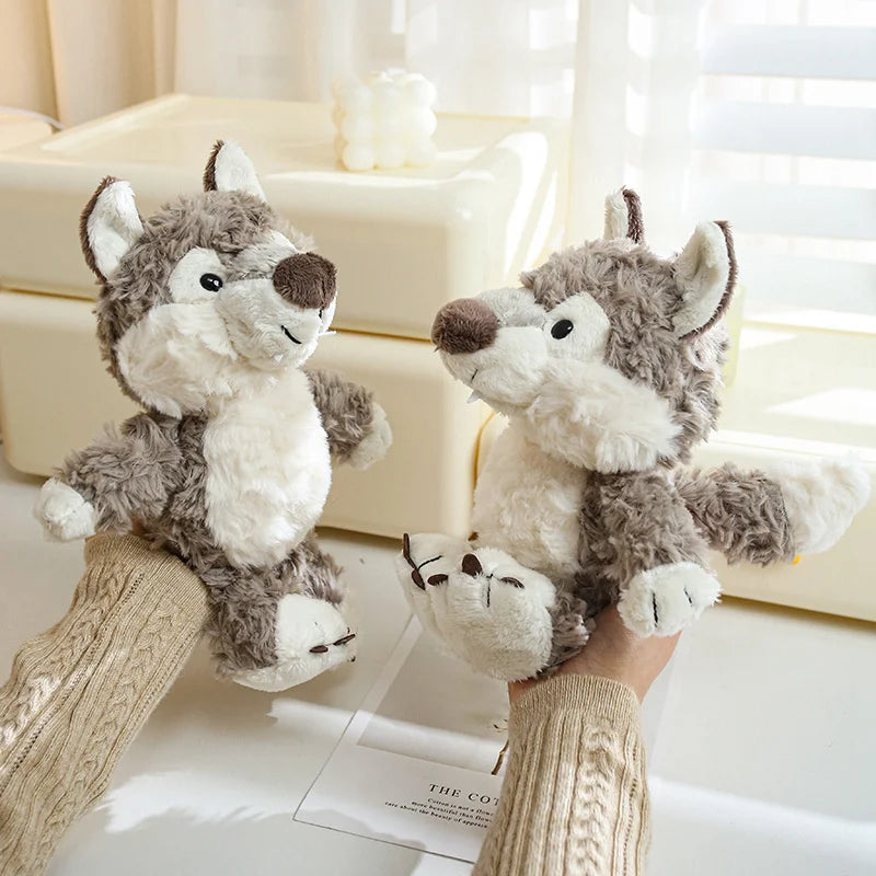 24cm Cute Fluffy Wolf Plush Toys Soft Cartoon Grey Wolf Soft Stuffed Animals Doll Kids Birthday Gift Accompany the Sleeping Doll