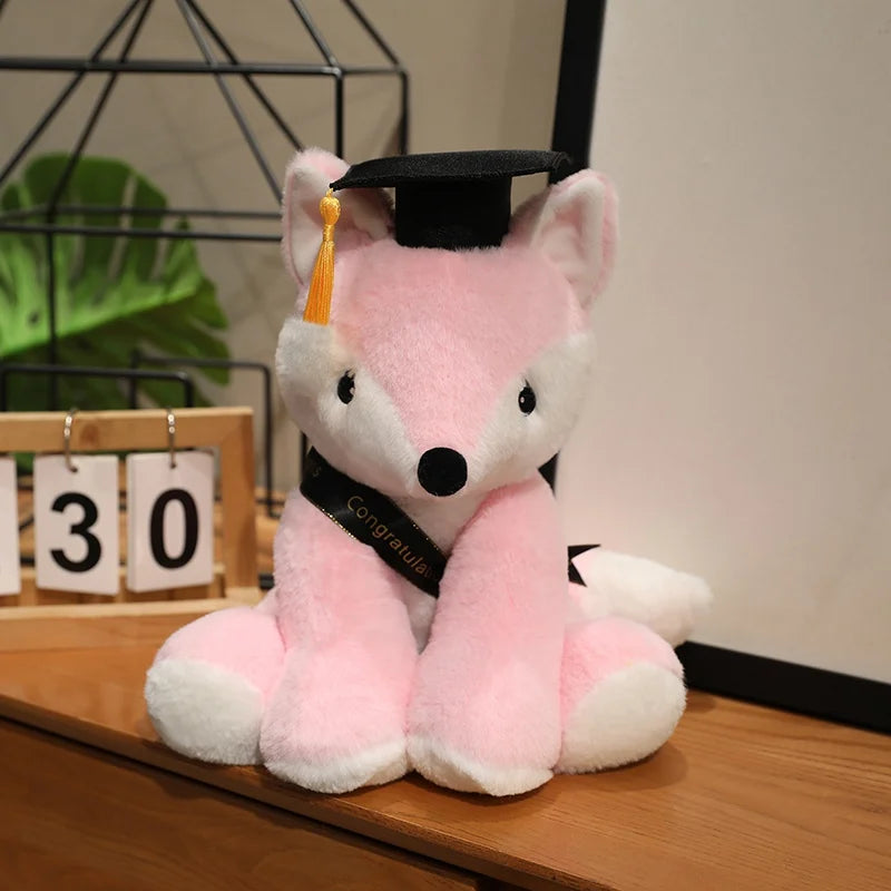 ふわふわ 卒業祝い グレー ゾウ ぬいぐるみ 学士帽