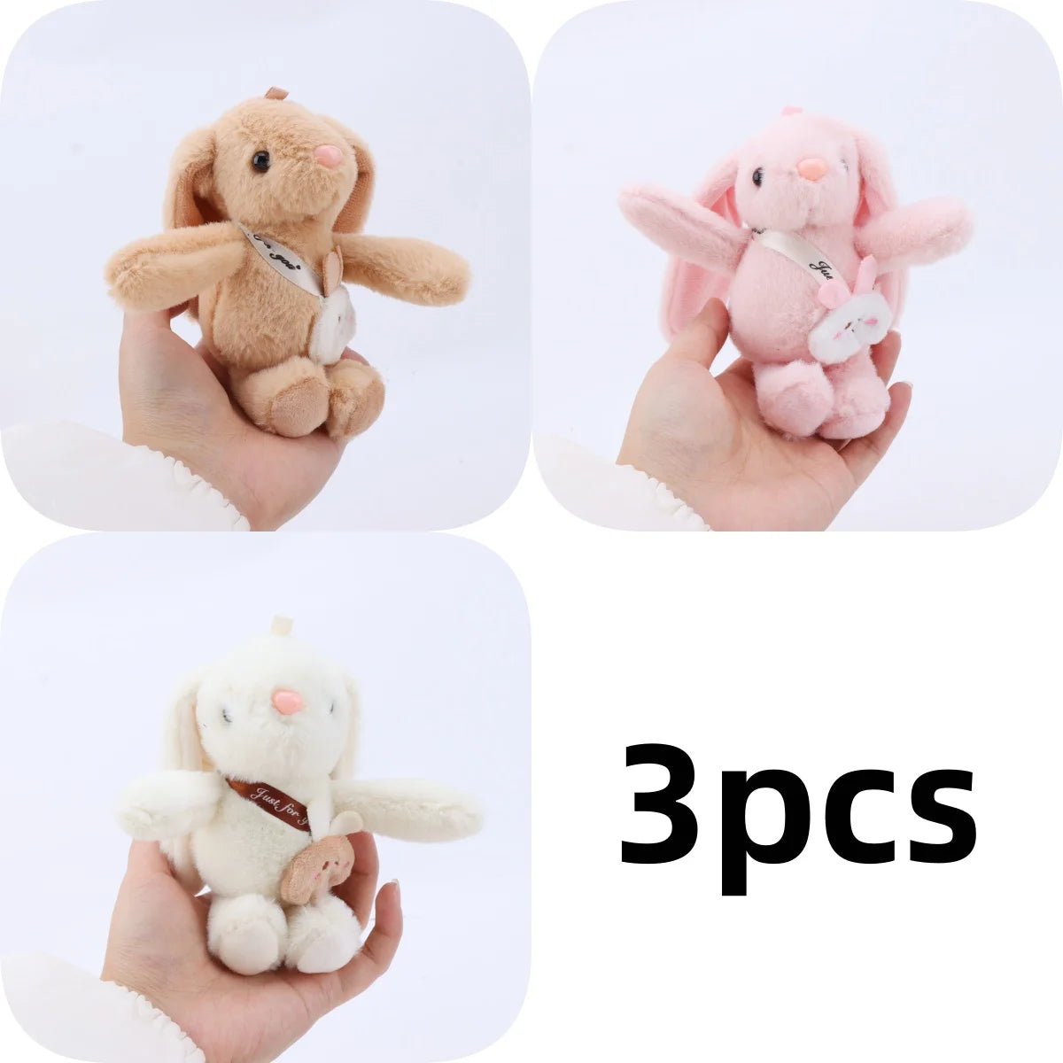 ふわふわ 垂れ耳 うさぎのぬいぐるみ お花付き