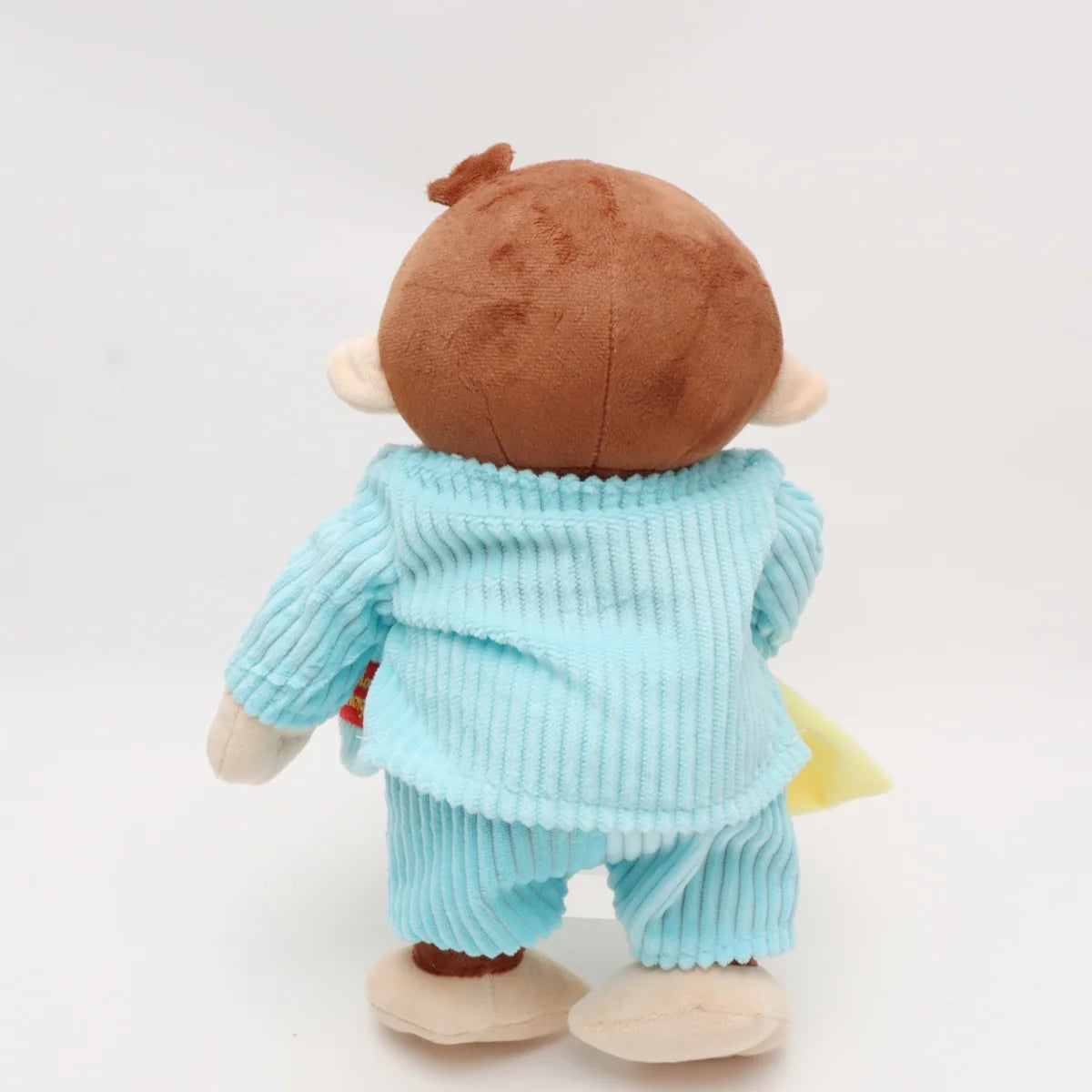 おさるのジョージ 水色のリブ服 ぬいぐるみ 黄色バッグ付き