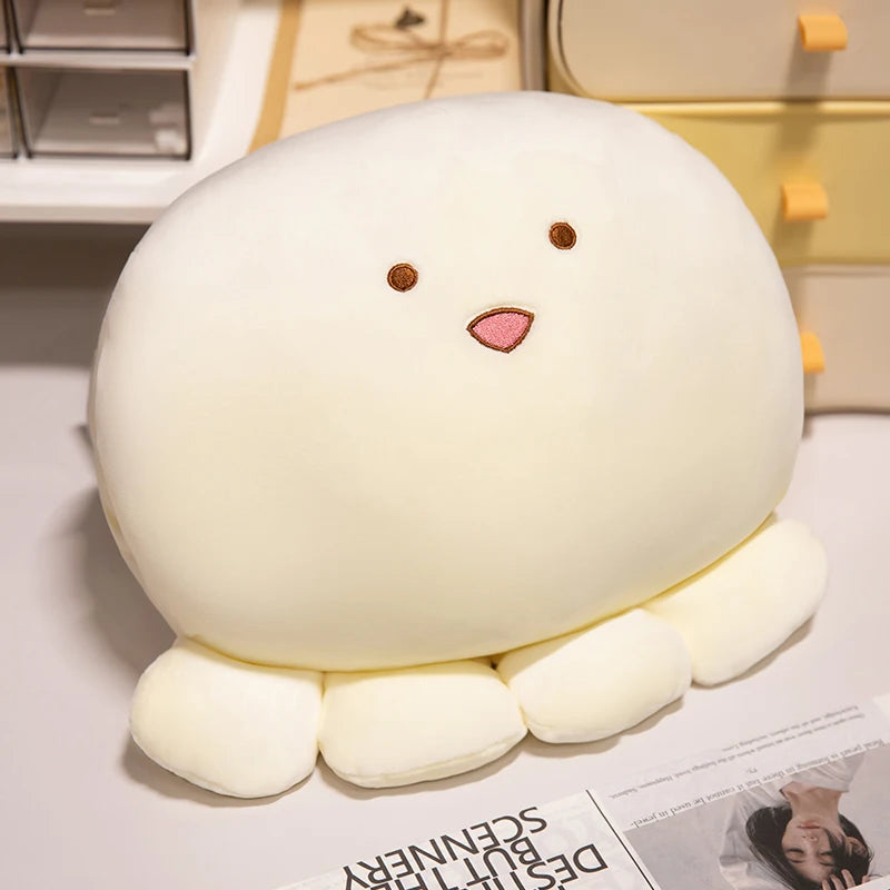 ふわふわ もちもち ウィンク タコ ぬいぐるみ パステルピンク