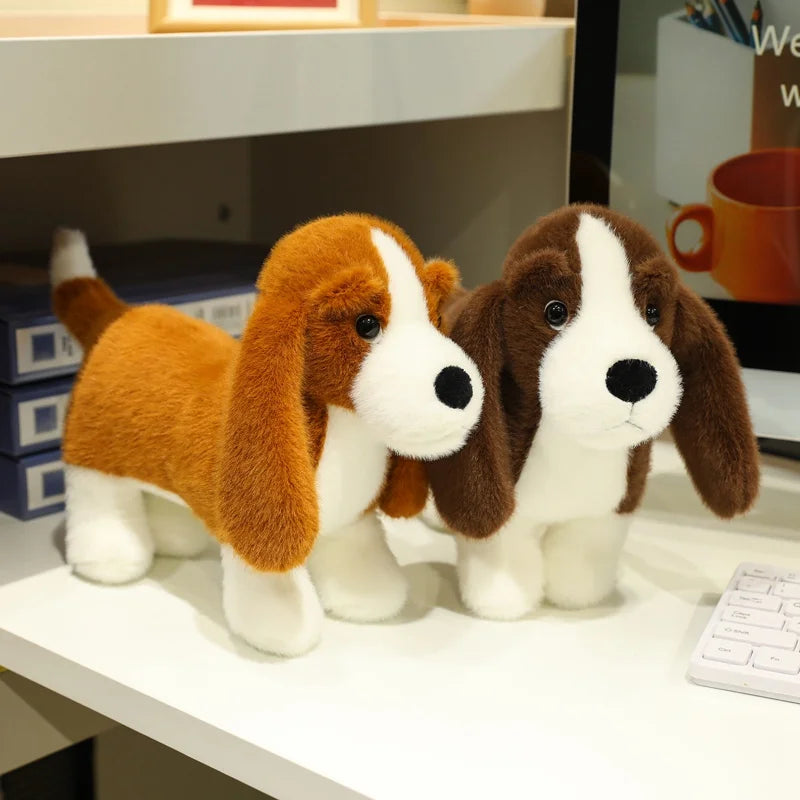 かわいい ふわふわ ビーグル子犬 ぬいぐるみ 茶白模様