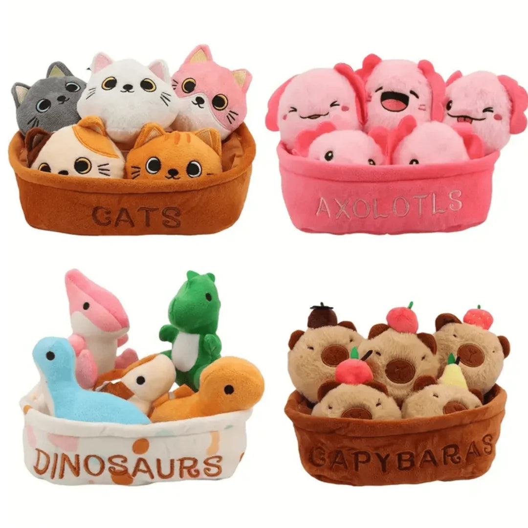 かご入り かわいい いちご ぬいぐるみ 5個セット
