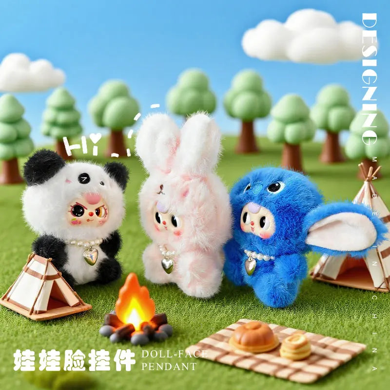 キュートな もこもこ アニマル 着ぐるみ パール ネックレス マスコット
