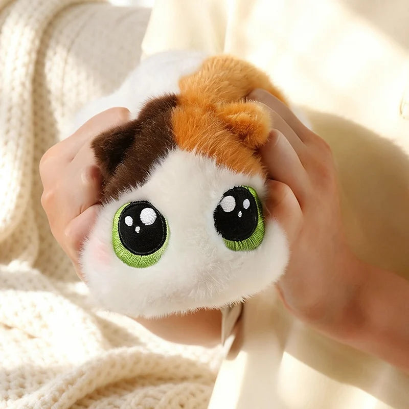 ふわふわ くりくりお目目の積み重ね猫ぬいぐるみ