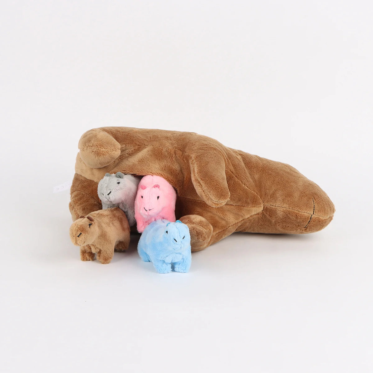 Kawaii Simulation Capybara Plush Toys Mother-child Water Guinea Pig Five-piece Soft Animal Doll For Boys and Girls Birthday Gift