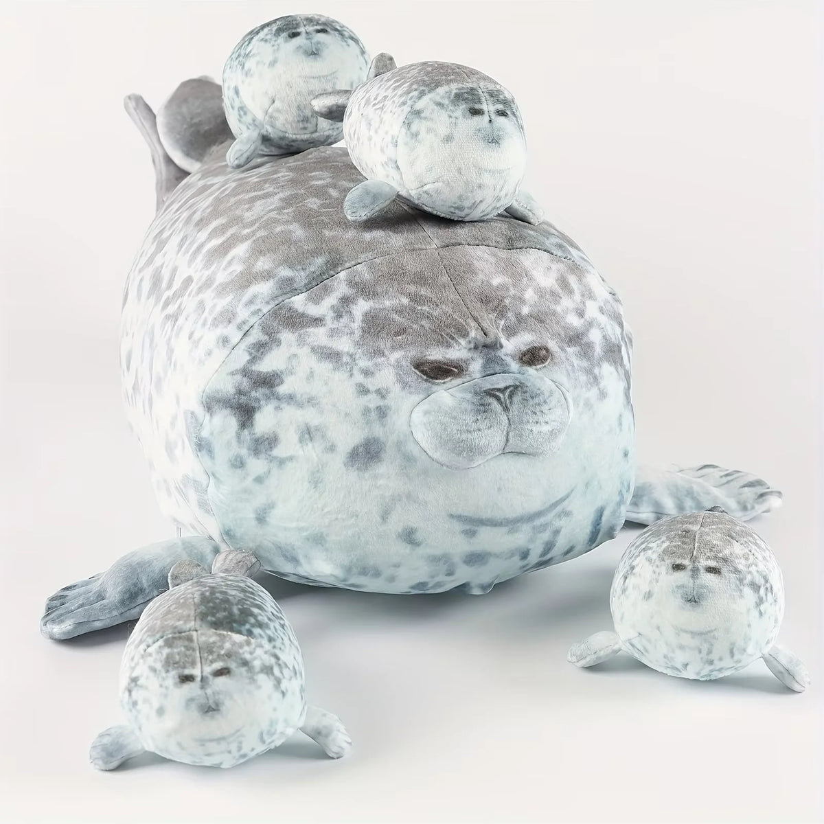 ふわふわ ゴマフアザラシ 親子 収納ぬいぐるみ