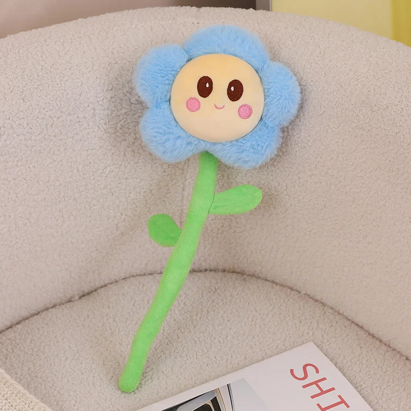 ふわふわ 茎付き カラフル お花 ぬいぐるみ
