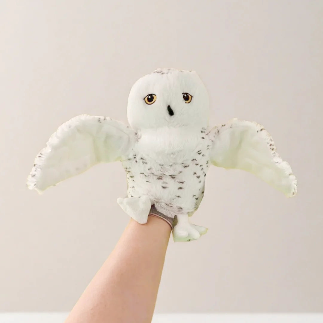 ふわふわシロフクロウぬいぐるみハンドパペット