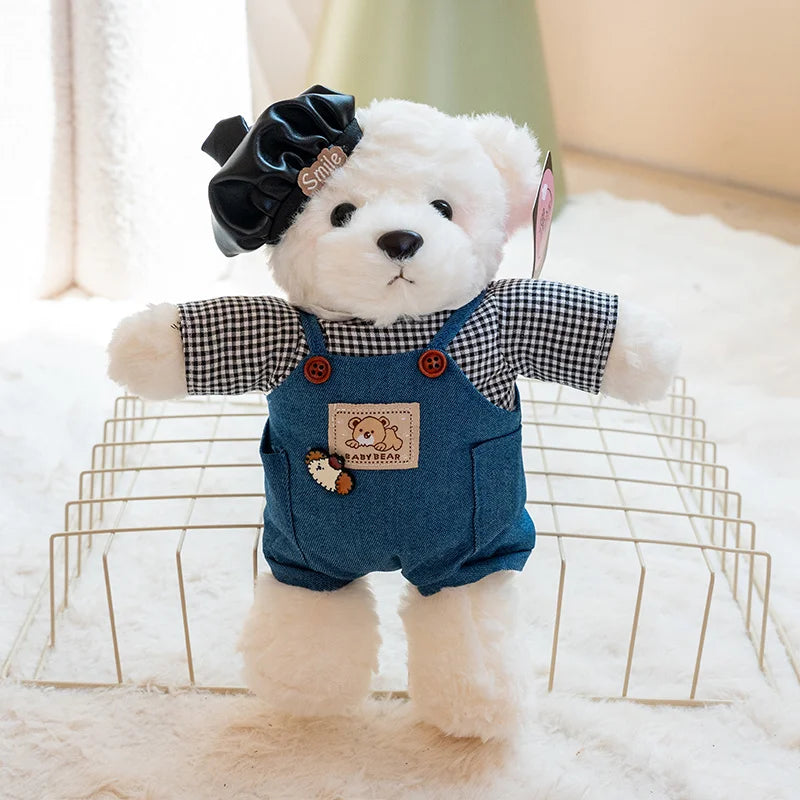 2pcs/lot 26cm Cute Couple Teddy Bear Peluche Toys Kawaii Calf Dress Bear Dolls Stuffed Soft Toy for Girls Baby Girlfriend Gifts