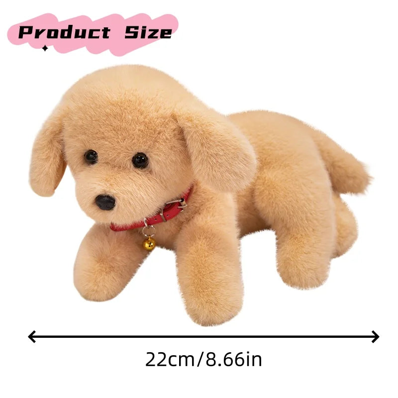 可愛いふわふわ子犬ぬいぐるみ 黒とベージュ 2匹セット 首輪付き